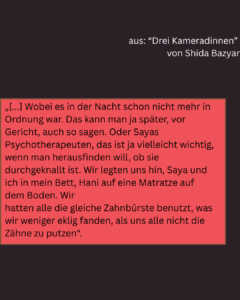 Zitat aus "Drei Kameradinnen" von Shida Bazyar