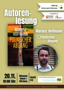 Plakat zur Lesung mit Mariusz Hoffmann