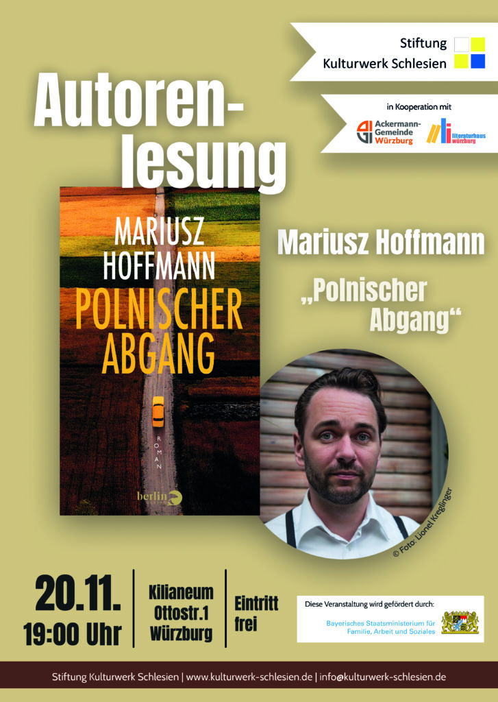 Plakat zur Lesung mit Mariusz Hoffmann
